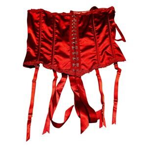 Elegant moments red corset with matching thong nwot